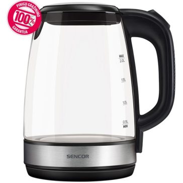 SENCOR SWK 2080BK Üveg Vízforraló, 2L, 2200W, Fekete