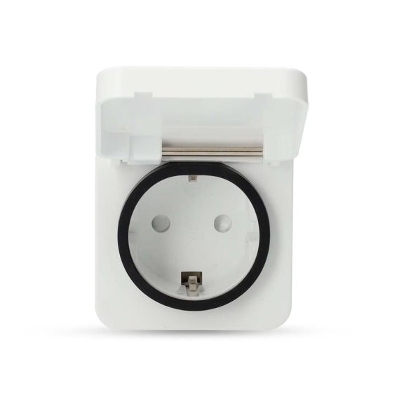 Nedis SmartLife okos kültéri konnektor, WiFi, fogyasztásmérő, IP44, szürke-fehér - WIFIPO130FWT