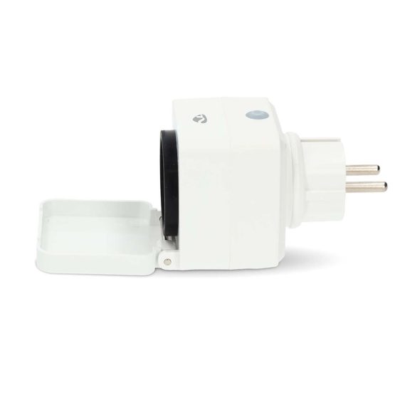Nedis SmartLife okos kültéri konnektor, WiFi, fogyasztásmérő, IP44, szürke-fehér - WIFIPO130FWT