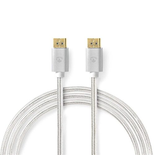 Nedis CCTB37014AL20 DisplayPort 1.4 kábel, displayport dugó - display port dugó, aranyozott csatlakozók, 8K@60Hz, 2m