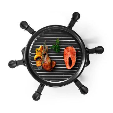   Melissa raclette grill, 800W, 6 személyes, 29 cm átmérő, tapadásmentes, fekete
