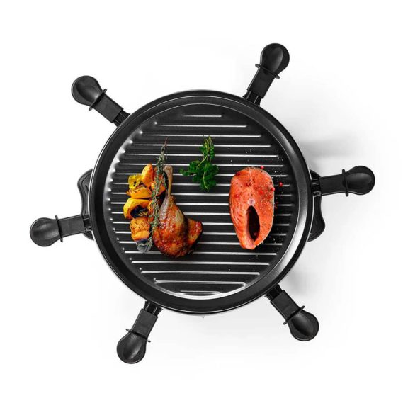 Melissa raclette grill, 800W, 6 személyes, 29 cm átmérő, tapadásmentes, fekete