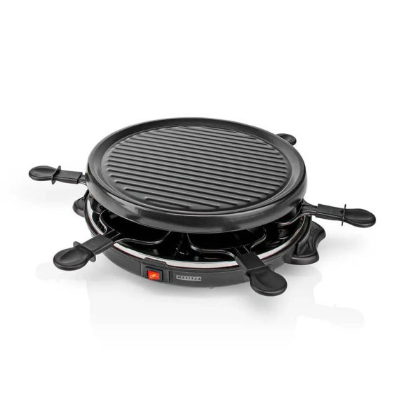 Melissa raclette grill, 800W, 6 személyes, 29 cm átmérő, tapadásmentes, fekete
