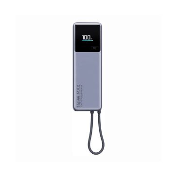   Xiaomi Power Bank 10000 integrált kábellel, 165W, gyorstöltés, szürke - BHR9361GL
