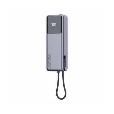   Xiaomi Power Bank 10000 integrált kábellel, 165W, gyorstöltés, szürke - BHR9361GL