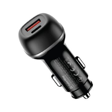   ColorWay autós töltő USB-C PD 65W, USB QC 3.0 18W, gyorstöltés, fekete - CW-CHA068PD-BK