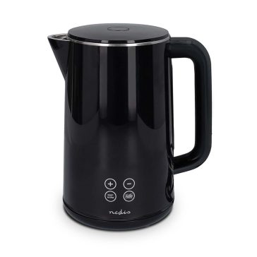   Nedis KAWK362EBK elektromos vízforraló, 1,7 l, 2200 W, 6 hőfok, fekete