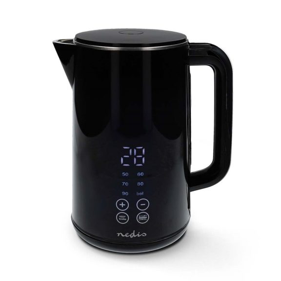 Nedis KAWK362EBK elektromos vízforraló, 1,7 l, 2200 W, 6 hőfok, fekete