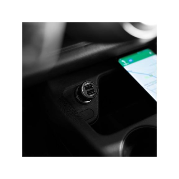 Autós töltő Axagon PWC-5V5 USB Type-A 2 port SmartCharge 24W Fekete