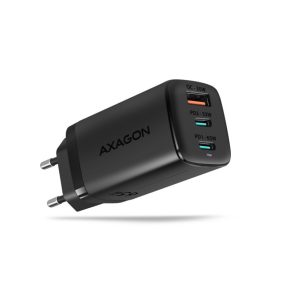   Hálózati töltő Axagon 2x USB-C, 1x USB-A, 65 W PD3.0/QC4+/PPS/Apple, fekete