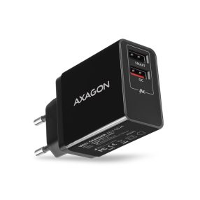   Hálózati töltő Axagon ACU-QS24 24W, 2x USB port QC3.0/AFC/FCP fekete