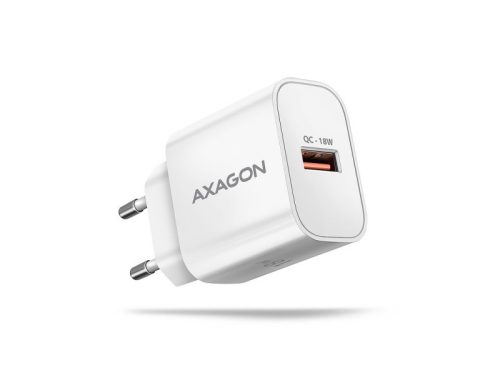 Hálózati töltő AxagonACU-QC18W wall charger 1x QC3.0/AFC/FCP/SMART, 18W, fehér