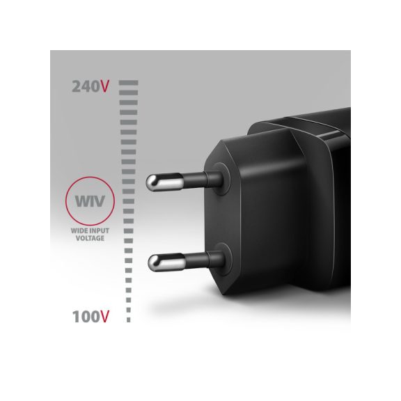 Hálózati töltő AXAGON ACU-PD20 PD3.0 & QC4+ 20W Fekete