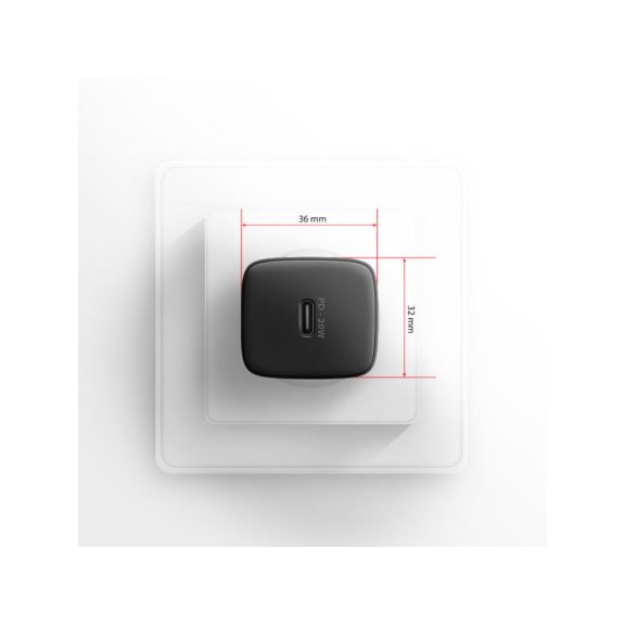 Hálózati töltő AXAGON ACU-PD20 PD3.0 & QC4+ 20W Fekete