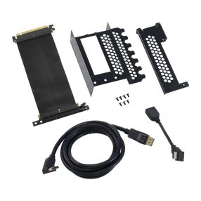   CableMod Vertical PCI-e Bracket, HDMI + DisplayPort, PCIe 3.0 riser kábel, fekete - CM-VPB-HDK-R