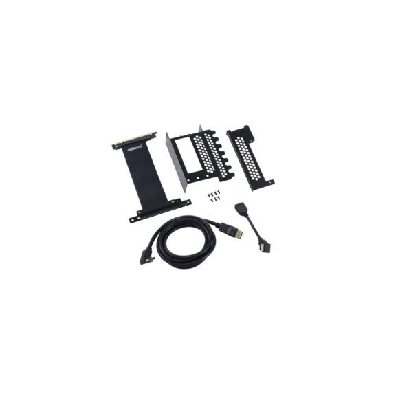 CableMod Vertical PCI-e Bracket, HDMI + DisplayPort, PCIe 3.0 riser kábel, fekete - CM-VPB-HDK-R