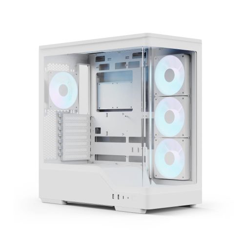 Aerocool P500A ATX miditorony számítógépház, BTF támogatás, 270 fokos panoráma üveg, fehér
