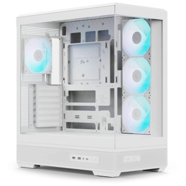   Aerocool P500B DIGI ATX miditorony számítógépház, 4x ARGB PWM ventilátorral, edzett üveg, fehér