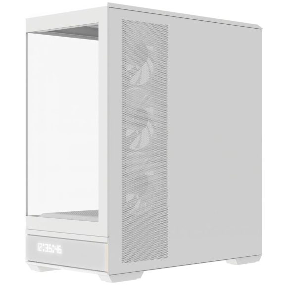 Aerocool P500B DIGI ATX miditorony számítógépház, 4x ARGB PWM ventilátorral, edzett üveg, fehér