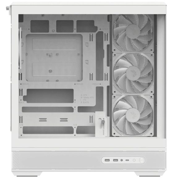 Aerocool P500B DIGI ATX miditorony számítógépház, 4x ARGB PWM ventilátorral, edzett üveg, fehér