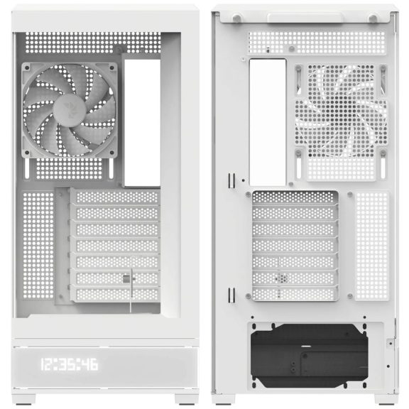 Aerocool P500B DIGI ATX miditorony számítógépház, 4x ARGB PWM ventilátorral, edzett üveg, fehér
