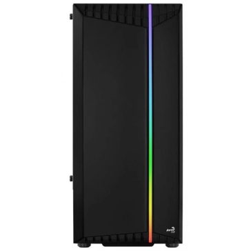   AeroCool Bionic ATX miditorony számítógépház, RGB előlap, edzett üveg, fekete