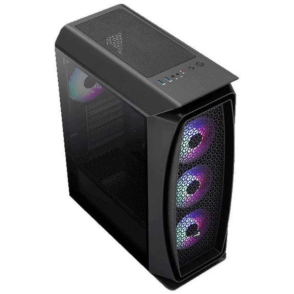 AeroCool Aero One Frost ATX miditorony számítógépház, 4 FRGB ventilátor, mesh előlap, fekete