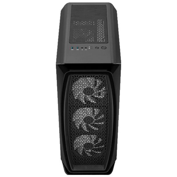 AeroCool Aero One Frost ATX miditorony számítógépház, 4 FRGB ventilátor, mesh előlap, fekete