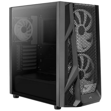   AeroCool AirHawk Duo E-ATX miditorony számítógépház, 3db ARGB ventilátor, fekete 