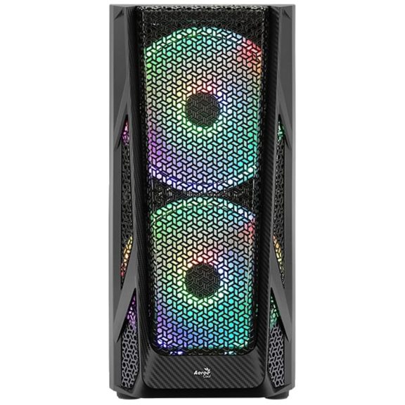 AeroCool AirHawk Duo E-ATX miditorony számítógépház, 3db ARGB ventilátor, fekete 