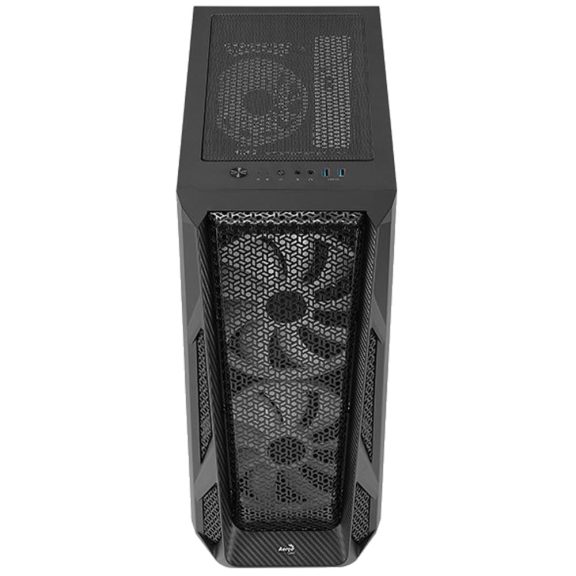AeroCool AirHawk Duo E-ATX miditorony számítógépház, 3db ARGB ventilátor, fekete 