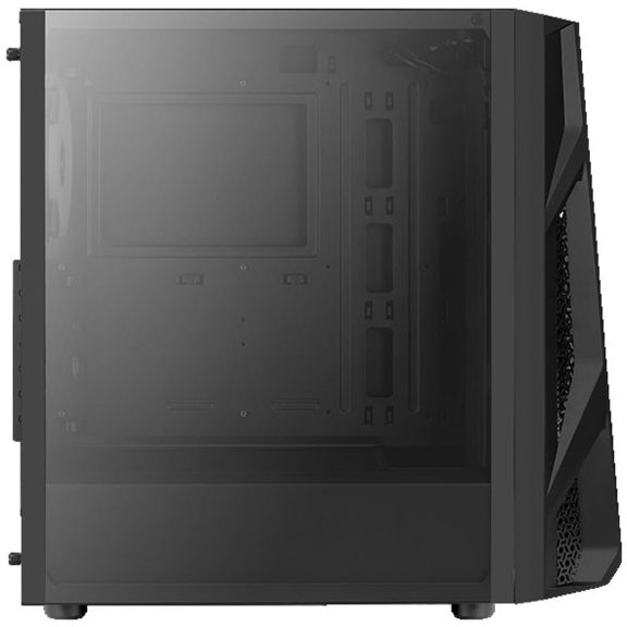 AeroCool NightHawk Duo E-ATX miditorony számítógépház, 3 ARGB ventilátor, 6 portos RGB Hub, fekete