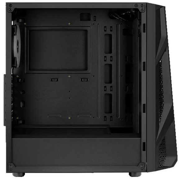 AeroCool NightHawk Duo E-ATX miditorony számítógépház, 3 ARGB ventilátor, 6 portos RGB Hub, fekete