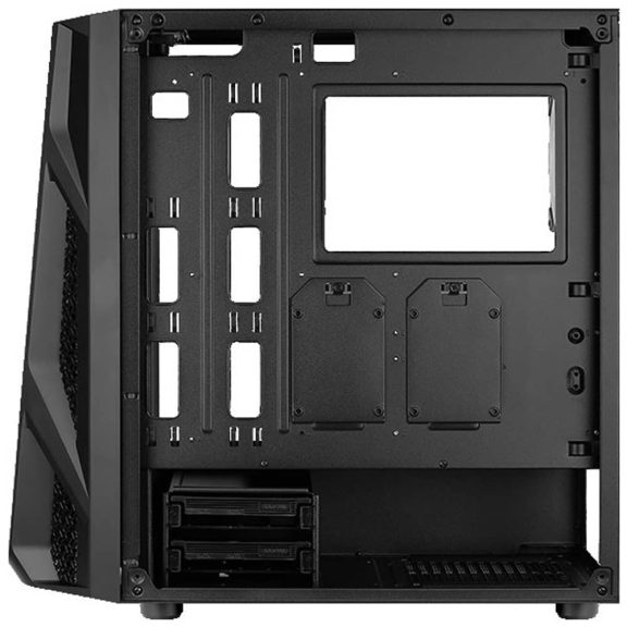AeroCool NightHawk Duo E-ATX miditorony számítógépház, 3 ARGB ventilátor, 6 portos RGB Hub, fekete