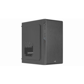 Aerocool CS-106 fekete Mini Tower számítógépház alumínium hatású előlappal