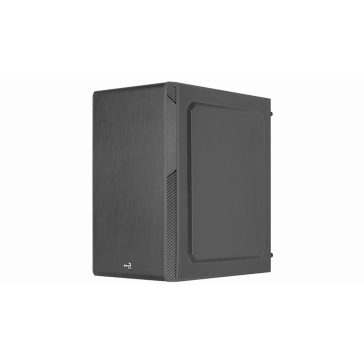 Aerocool CS-106 fekete Mini Tower számítógépház alumínium hatású előlappal