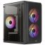 AeroCool CS-107 v2 microATX minitorony számítógépház, 3 FRGB ventilátor, akril oldallap, fekete