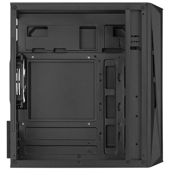 AeroCool CS-107 v2 microATX minitorony számítógépház, 3 FRGB ventilátor, akril oldallap, fekete