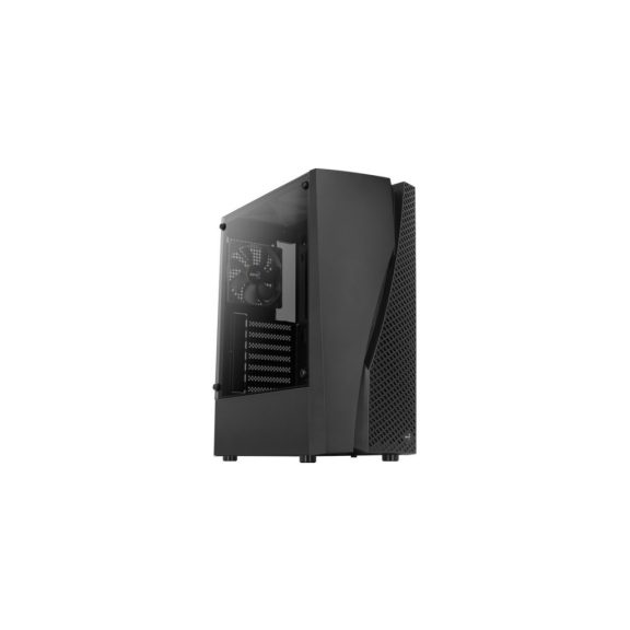 AeroCool Wave v1 ATX miditorony számítógépház, edzett üveg, optimalizált légáramlás, fekete