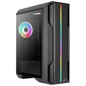   AeroCool Splinter Duo v1 ATX miditorony számítógépház, 3 ARGB ventilátor, RGB előlap, fekete