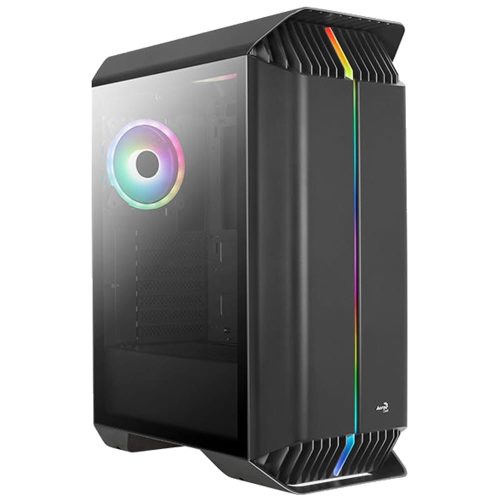 AeroCool Gladiator Duo v1 ATX miditorony számítógépház, 3 ARGB ventilátor, RGB előlap, fekete