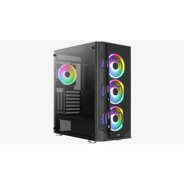   Számítógépház Aerocool Prism v2 FRGB ATX Fekete Edzett üveg