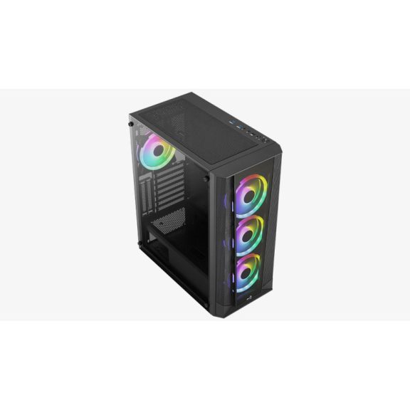 Számítógépház Aerocool Prism v2 FRGB ATX Fekete Edzett üveg