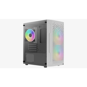   Számítógépház Aerocool Trinity Mini Mesh ARGB mATX Fehér Edzett üveg