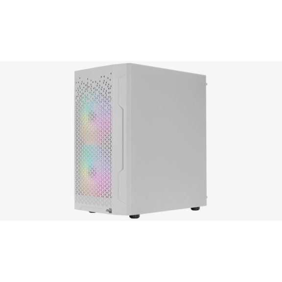 Számítógépház Aerocool Trinity Mini Mesh ARGB mATX Fehér Edzett üveg