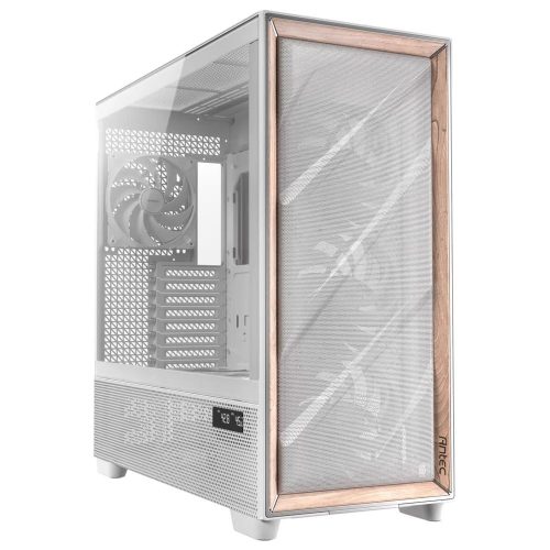 Antec Flux Pro E-ATX Full Tower számítógépház, 6x PWM ventilátor, fabetétes előlap, F-LUX platform, fehér