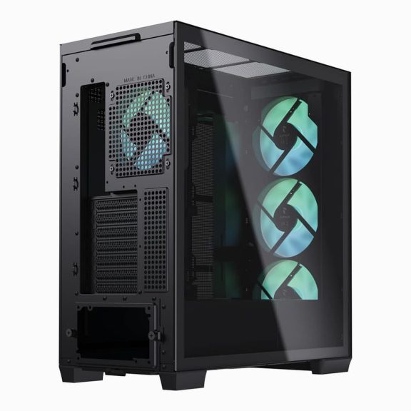 APNX C1 ATX miditony számítógépház, 4x beépített ventilátor, fekete