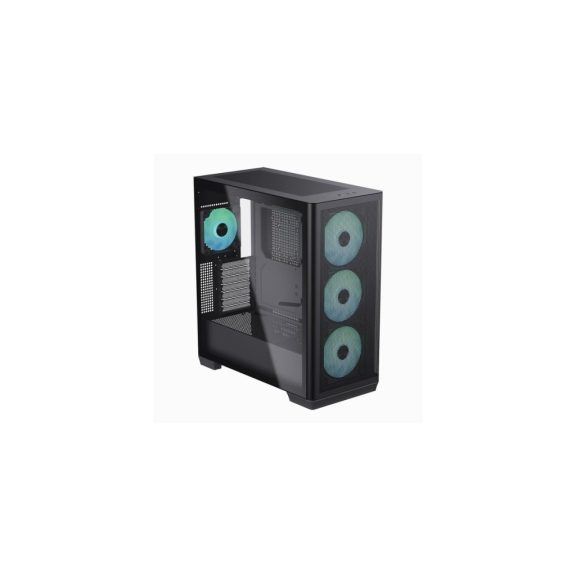 APNX C1 ATX miditony számítógépház, 4x beépített ventilátor, fekete