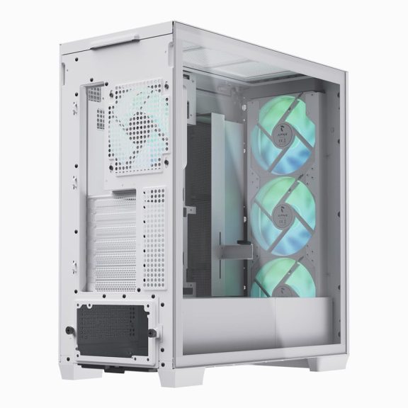 APNX C1 ATX miditony számítógépház, 4x beépített ventilátor, fehér