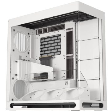   HAVN HS 420 VGPU Edition E-ATX miditorony számítógépház, PCIe 5.0 riser, panoráma üveg, fehér